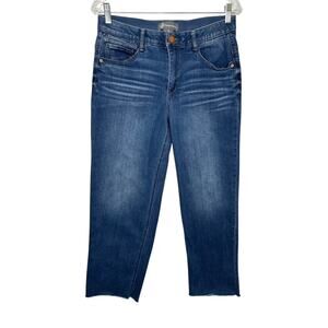 Democracy "Ab" Solution Jeans 8 Dark Wash Straight Leg Cropped Stretch Denim